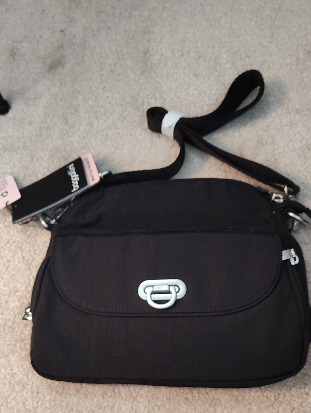 Baggallini Black Crossbody with Silver-Tone Hardware